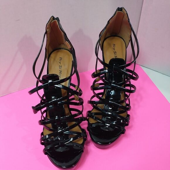 Hey Se Mey Black Patent Heels Size 43. Womens 11 - Picture 12 of 12